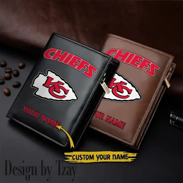 Kansas City Chiefs Small Rectangular Leather Wallet Style 2025 SPTLVW338