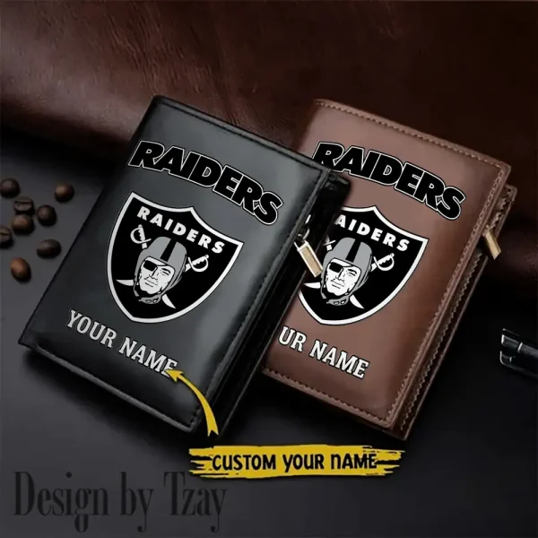 Las Vegas Raiders Small Rectangular Leather Wallet Style 2025 SPTLVW339