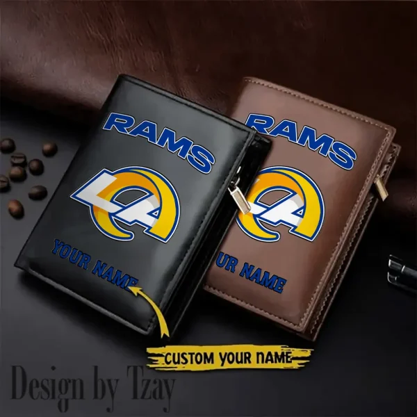 Los Angeles Rams Small Rectangular Leather Wallet Style 2025 SPTLVW341