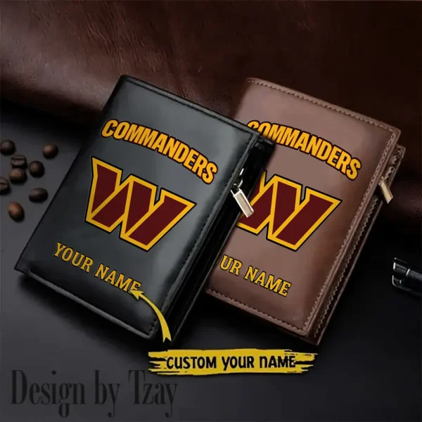 Washington Commanders Small Rectangular Leather Wallet Style 2025 SPTLVW354