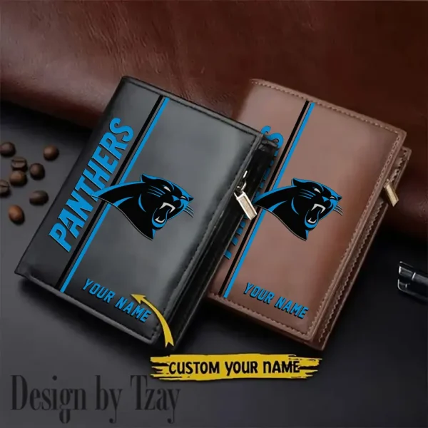 Carolina Panthers Small Rectangular Leather Wallet Style 2025 SPTLVW359