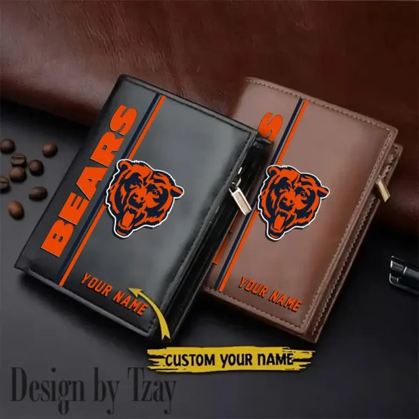 Chicago Bears Small Rectangular Leather Wallet Style 2025 SPTLVW360