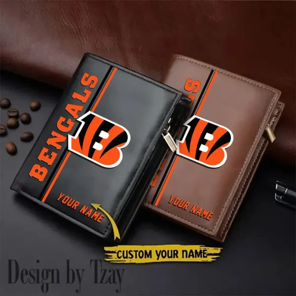 Cincinnati Bengals Small Rectangular Leather Wallet Style 2025 SPTLVW361