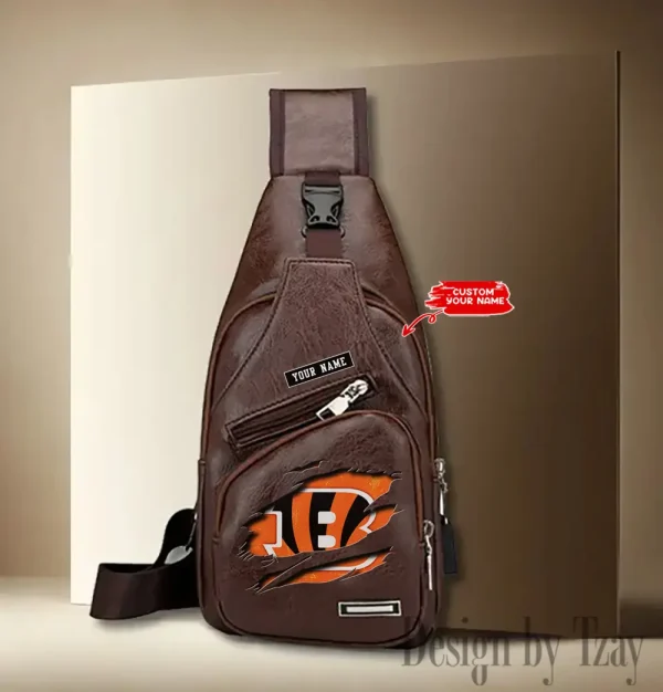 Cincinnati Bengals Leather Sling Bag SPTLTSLINGBAG039 - Image 3
