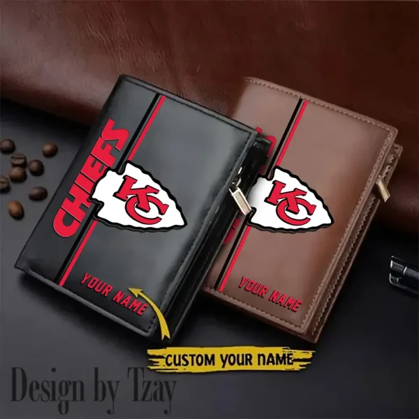 Kansas City Chiefs Small Rectangular Leather Wallet Style 2025 SPTLVW370