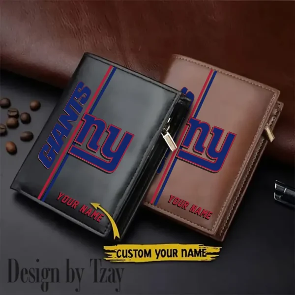 New York Giants Small Rectangular Leather Wallet Style 2025 SPTLVW378