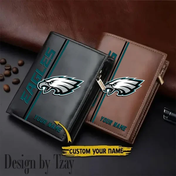 Philadelphia Eagles Small Rectangular Leather Wallet Style 2025 SPTLVW380