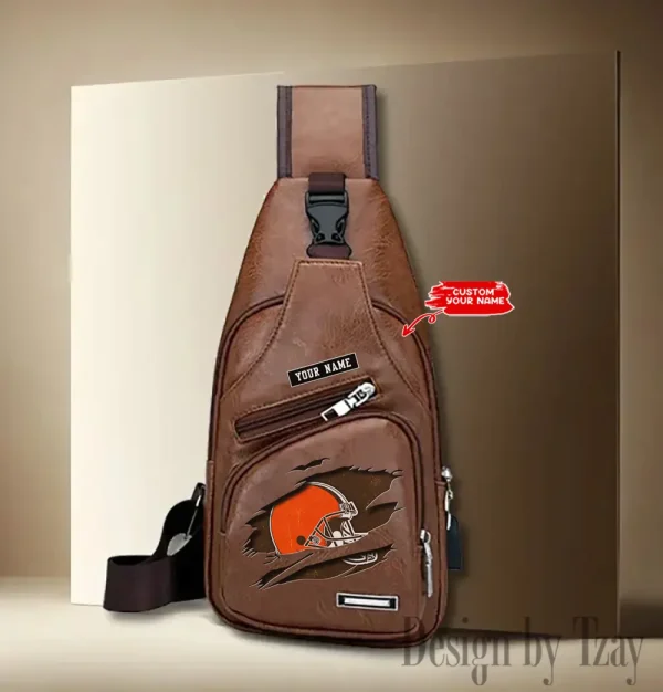 Cleveland Browns Leather Sling Bag SPTLTSLINGBAG040 - Image 2