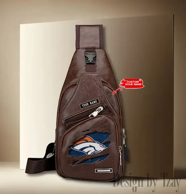 Denver Broncos Leather Sling Bag SPTLTSLINGBAG042 - Image 3
