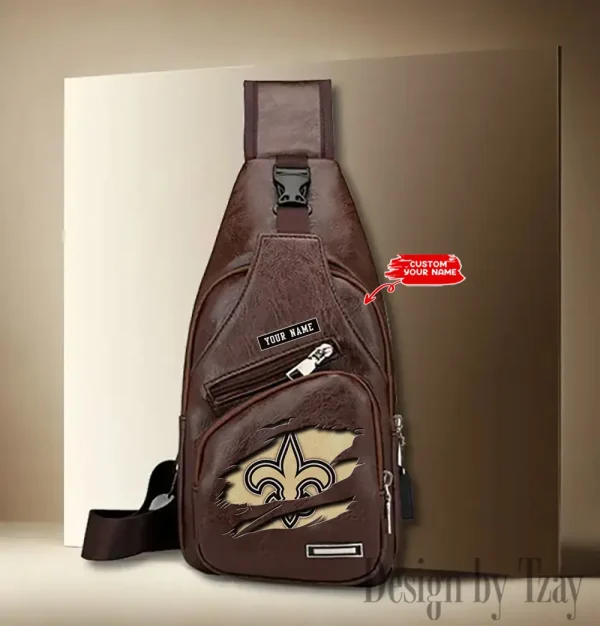 New Orleans Saints Leather Sling Bag SPTLTSLINGBAG055 - Image 3
