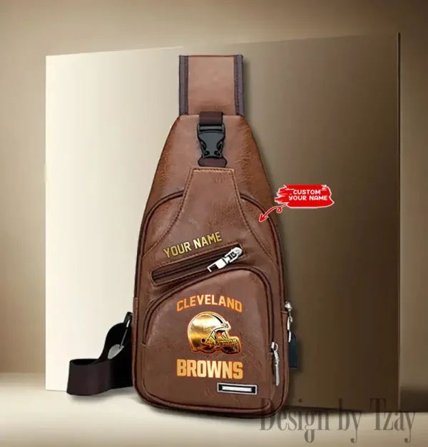 Cleveland Browns NFL Leather Sling Bag SPTLTSLINGBAG074 - Image 3