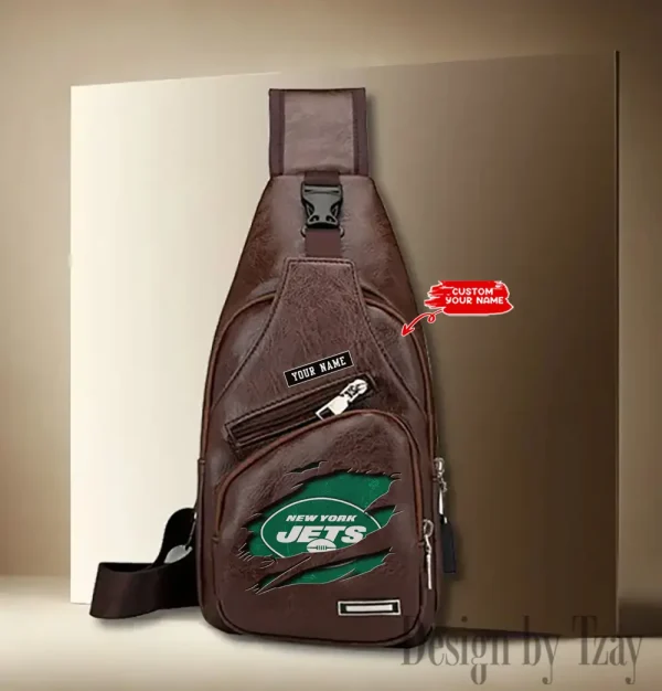New York Jets Leather Sling Bag SPTLTSLINGBAG057 - Image 3