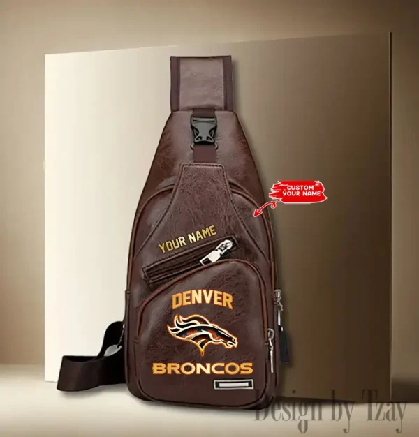 Denver Broncos NFL Leather Sling Bag SPTLTSLINGBAG076 - Image 4