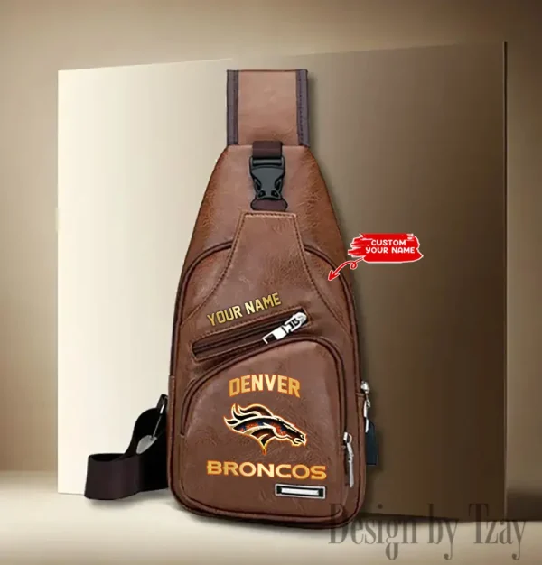 Denver Broncos NFL Leather Sling Bag SPTLTSLINGBAG076 - Image 5