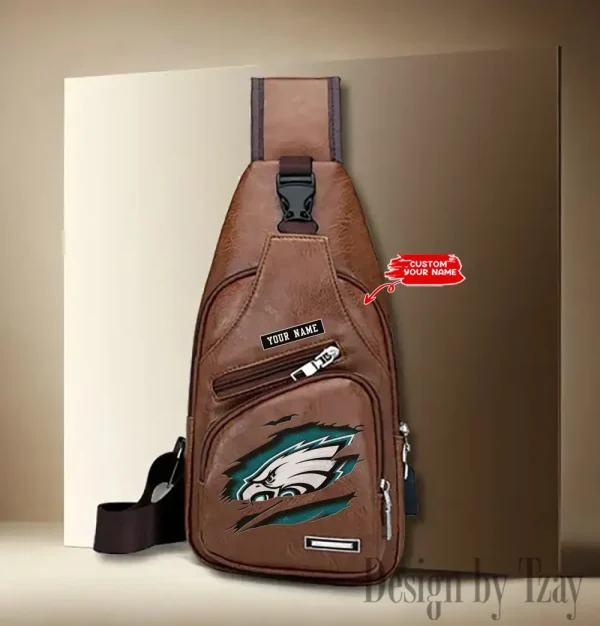 Philadelphia Eagles Leather Sling Bag SPTLTSLINGBAG058 - Image 2