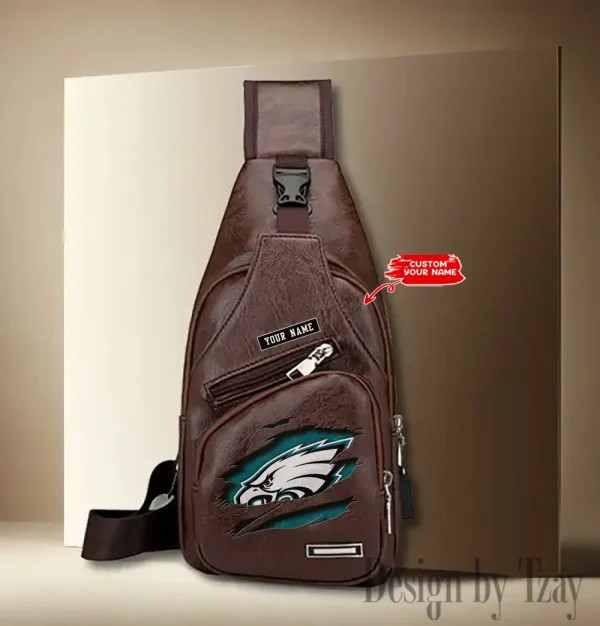 Philadelphia Eagles Leather Sling Bag SPTLTSLINGBAG058 - Image 3