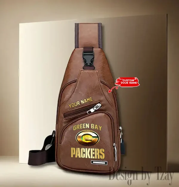 Green Bay Packers NFL Leather Sling Bag SPTLTSLINGBAG078 - Image 2