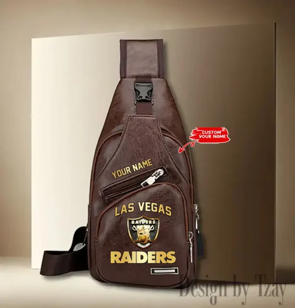 Las Vegas Raiders NFL Leather Sling Bag SPTLTSLINGBAG083