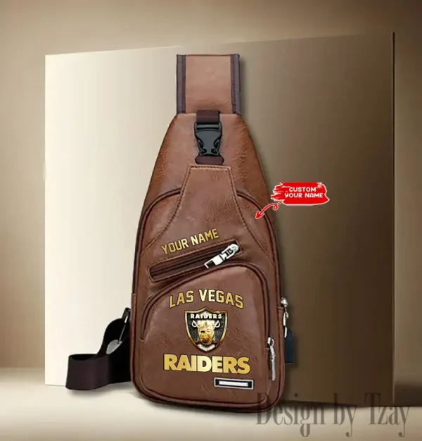 Las Vegas Raiders NFL Leather Sling Bag SPTLTSLINGBAG083 - Image 3