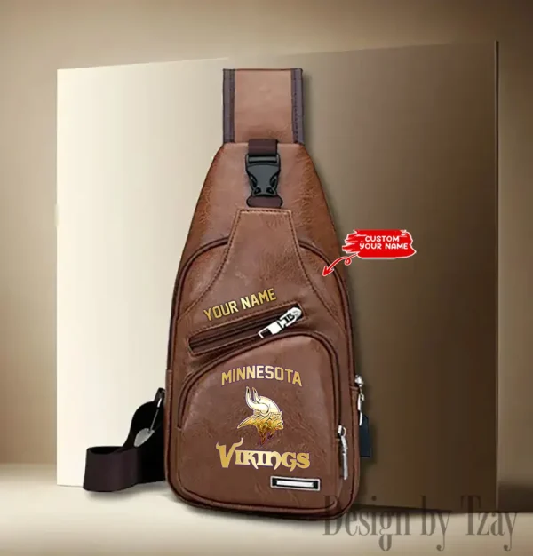 Minnesota Vikings NFL Leather Sling Bag SPTLTSLINGBAG086 - Image 2