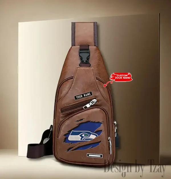Seattle Seahawks Leather Sling Bag SPTLTSLINGBAG061 - Image 2