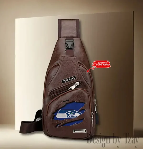Seattle Seahawks Leather Sling Bag SPTLTSLINGBAG061 - Image 3