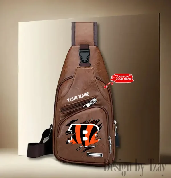 Cincinnati Bengals NFL Leather Sling Bag SPTLTSLINGBAG107 - Image 4