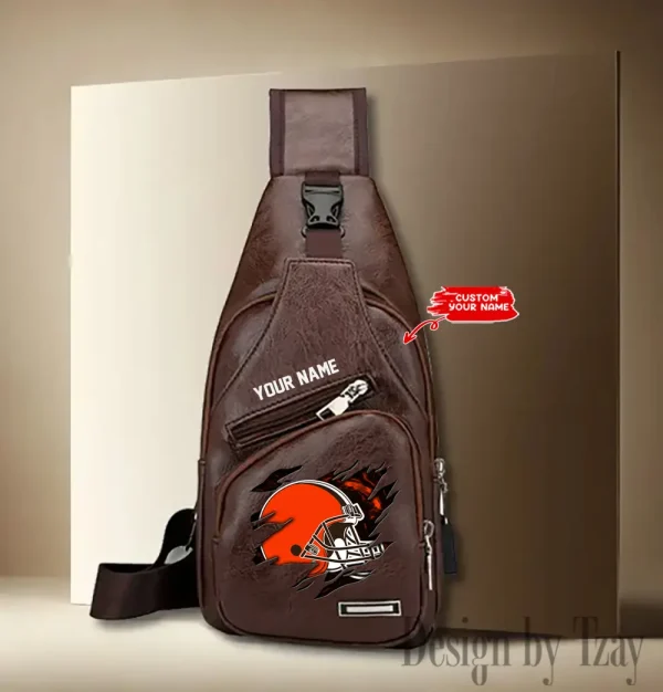 Cleveland Browns NFL Leather Sling Bag SPTLTSLINGBAG108 - Image 3