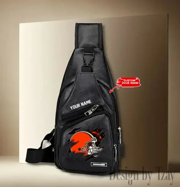 Cleveland Browns NFL Leather Sling Bag SPTLTSLINGBAG108 - Image 4
