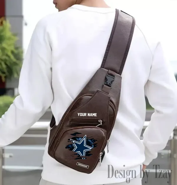 Dallas Cowboys NFL Leather Sling Bag SPTLTSLINGBAG109 - Image 5