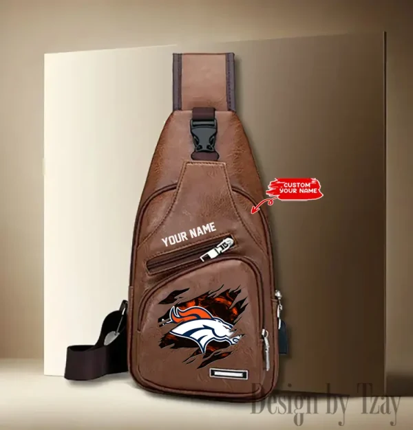 Denver Broncos NFL Leather Sling Bag SPTLTSLINGBAG110 - Image 3