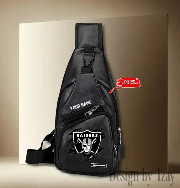 Las Vegas Raiders NFL Leather Sling Bag SPTLTSLINGBAG117 - Image 3