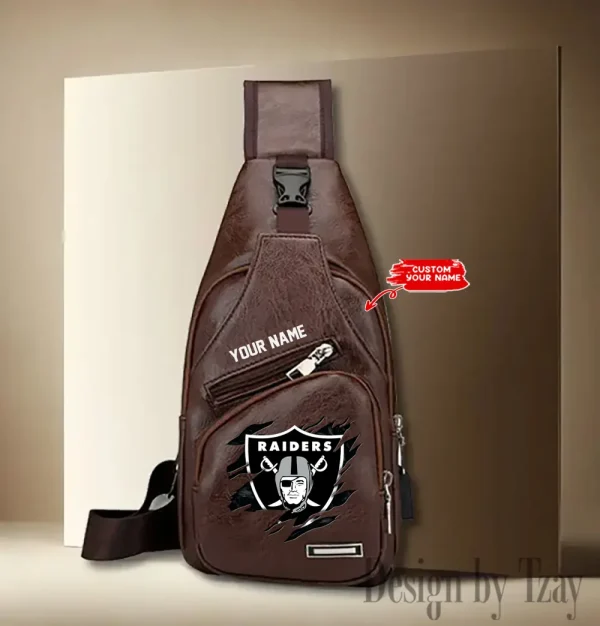 Las Vegas Raiders NFL Leather Sling Bag SPTLTSLINGBAG117 - Image 4
