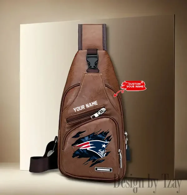 New England Patriots NFL Leather Sling Bag SPTLTSLINGBAG122 - Image 4