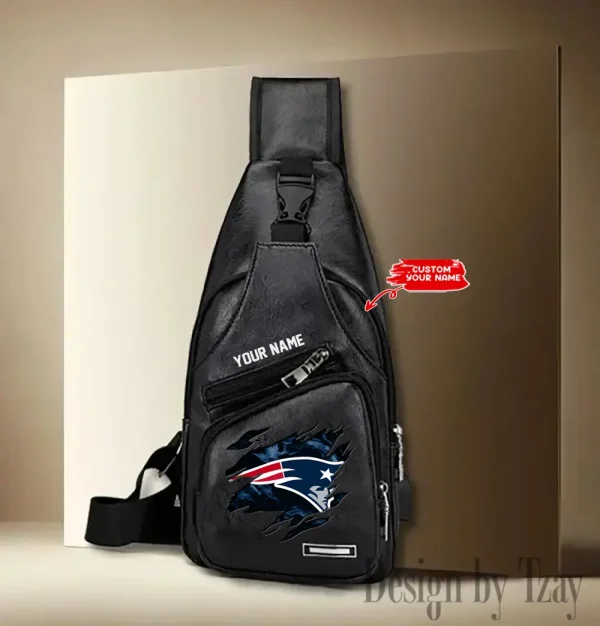 New England Patriots NFL Leather Sling Bag SPTLTSLINGBAG122 - Image 5