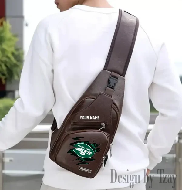 New York Jets NFL Leather Sling Bag SPTLTSLINGBAG125 - Image 3