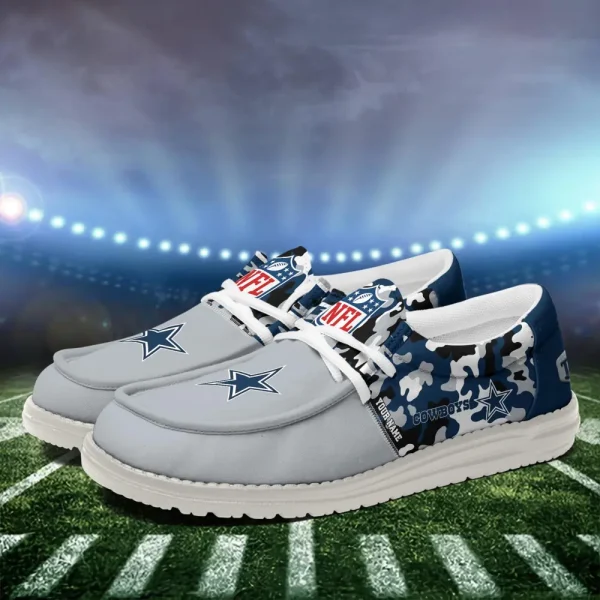 Dallas Cowboys Canvas Loafer Shoes - Image 3