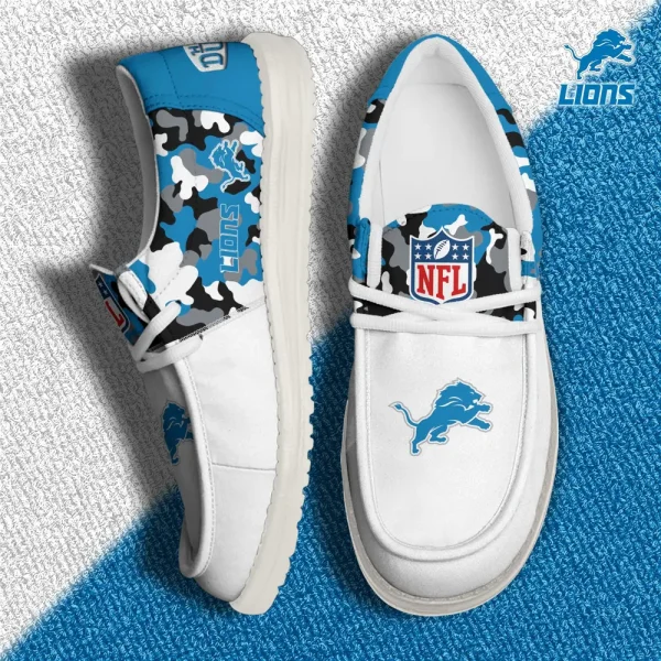 Detroit Lions Canvas Loafer Shoes