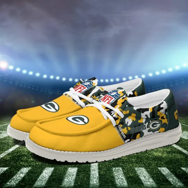 Green Bay Packers Canvas Loafer Shoes - Image 3