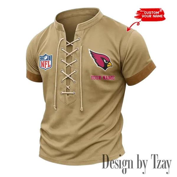 Arizona Cardinals Men Casual Lace-up Short Sleeve T-shirt New Design 2025 SPTMLUSTS001