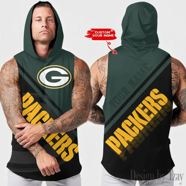 Green Bay Packers Men Workout Hooded Tank Top AZHTT183