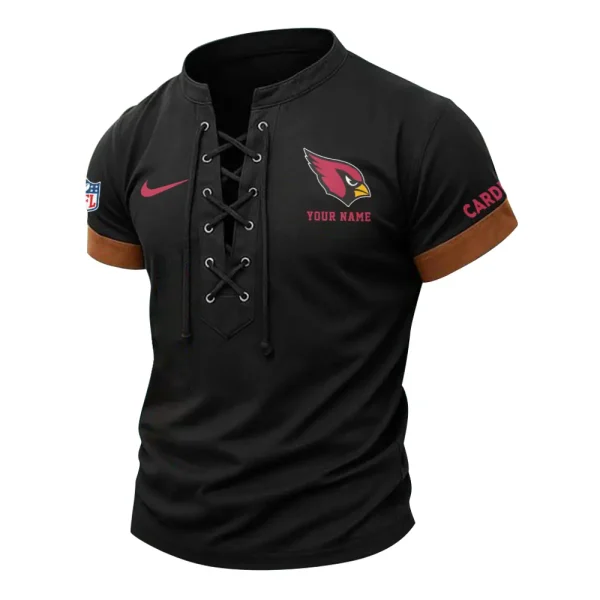 Arizona Cardinals Men Casual Lace-up Short Sleeve T-shirt New Design 2025 SPTMLUSTS033