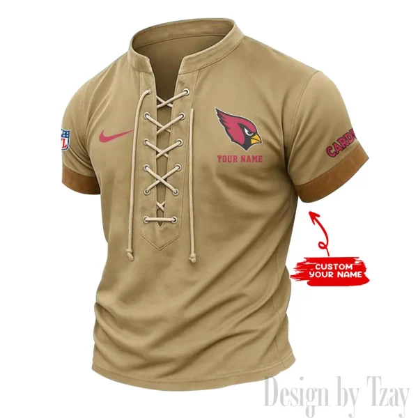Arizona Cardinals Men Casual Lace-up Short Sleeve T-shirt New Design 2025 SPTMLUSTS033 - Image 3