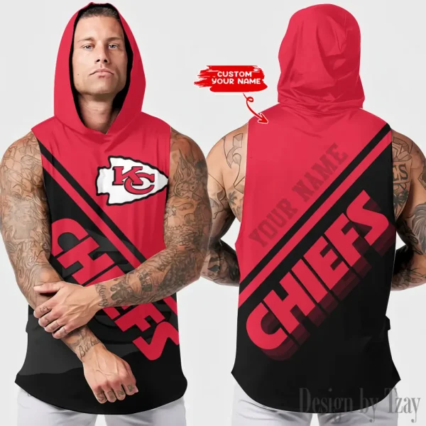 Kansas City Chiefs Men Workout Hooded Tank Top AZHTT187