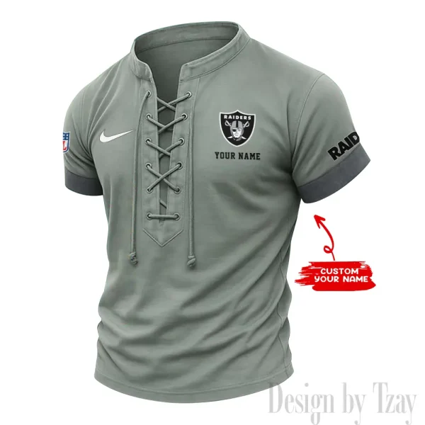 Las Vegas Raiders Men Casual Lace-up Short Sleeve T-shirt New Design 2025 SPTMLUSTS049 - Image 2