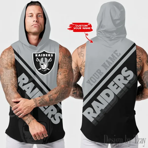Las Vegas Raiders Men Workout Hooded Tank Top AZHTT188