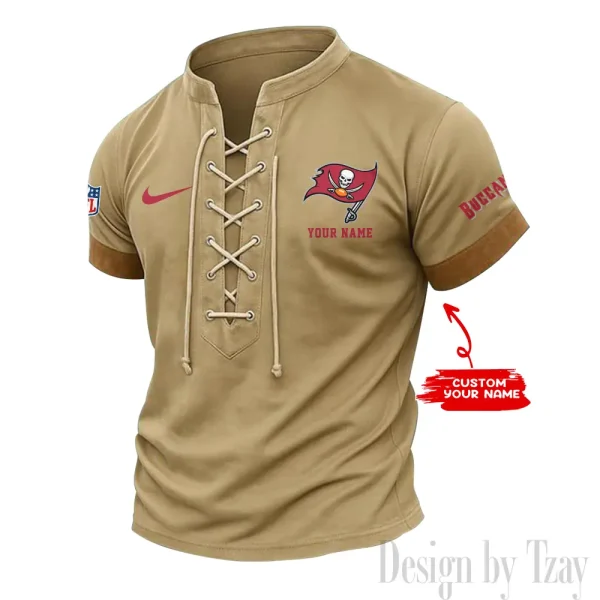 Tampa Bay Buccaneers Men Casual Lace-up Short Sleeve T-shirt New Design 2025 SPTMLUSTS064