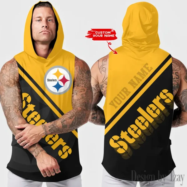 Pittsburgh Steelers Men Workout Hooded Tank Top AZHTT198