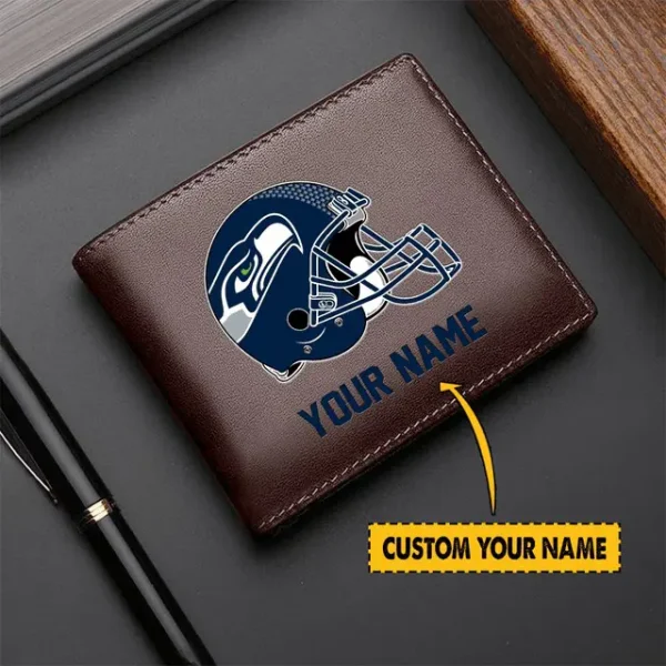 Seattle Seahawks Men Leather Wallet For Fan - Limited Edition - Image 2