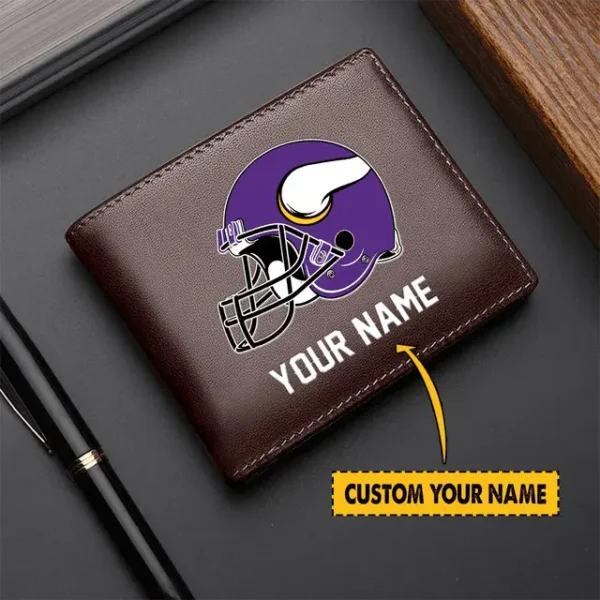 Minnesota Vikings Men Leather Wallet For Fan - Limited Edition - Image 2